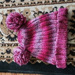 BUNDLE! Place Double Pom-Pom knited hat w/marching scarf; Large/XL 8 y.o+